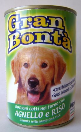 GRAN BONTA konzerva s jehněčím masem pro psy 1230g