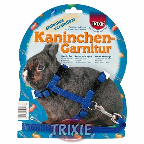 Postroj s vodítkem pro králíky s rychlouzávěry 25-44/1cm 1,25m