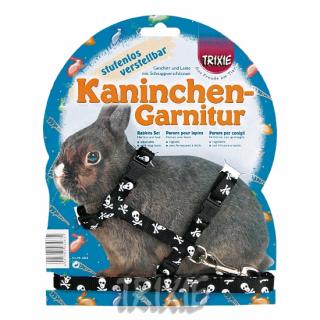 Postroj pro králíka, motiv LEBKA 25-44 cm/10 mm 1,25m