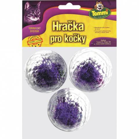 Míček průsvitný TOMMI 4 cm - 3 ks/bal.