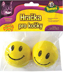 Pěnový míček s obličejem TOMMI 4,5 cm - 2 ks/bal.