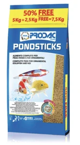 Krmení pro jezírkové ryby Prodac Pond Sticks balení 5kg + 2,5kg ZDARMA
