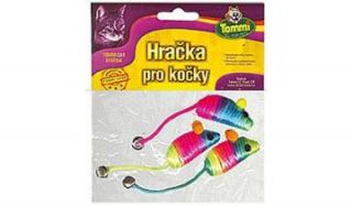 Myška rainbow s rolničkou 5 cm